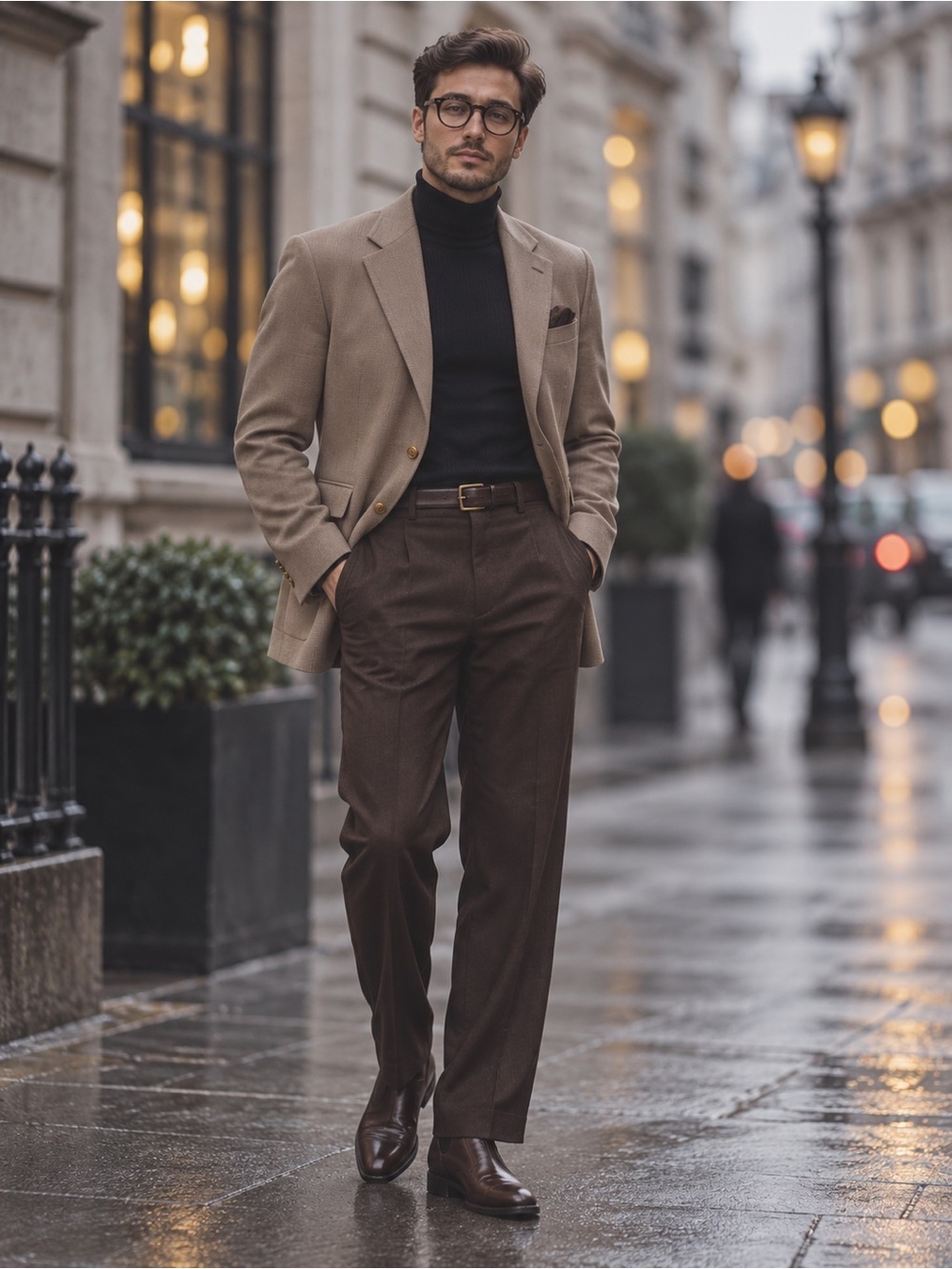Vintage Men’s Taupe Linen Blazer | Custom Holland & Sherry Hong Kong | Men’s 38
